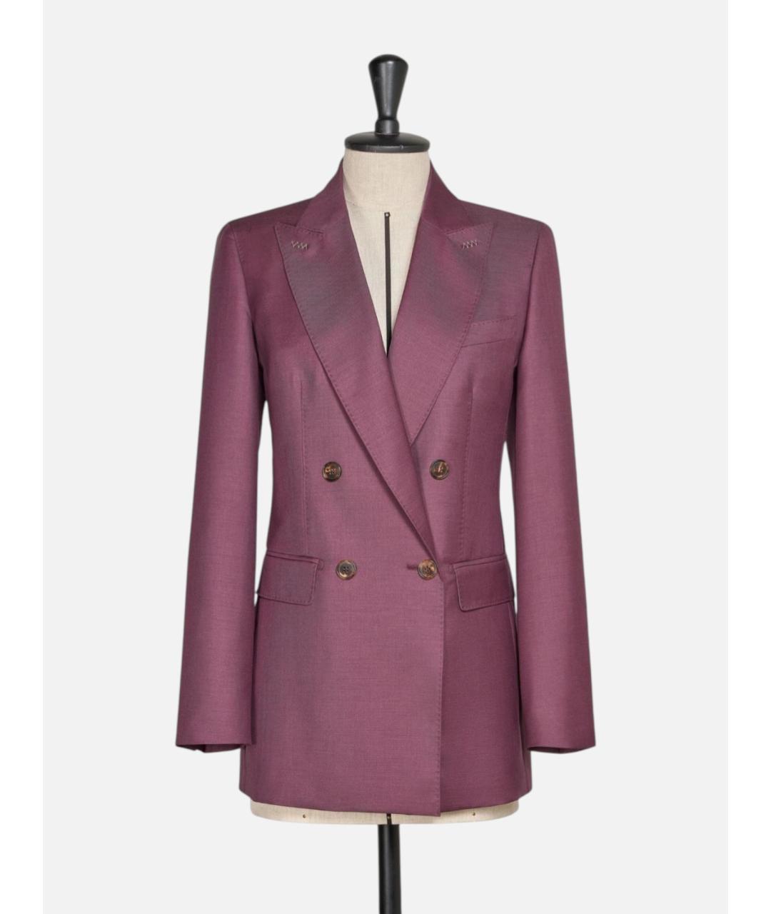 MAX MARA Фиолетовый шерстяной жакет/пиджак, фото 6
