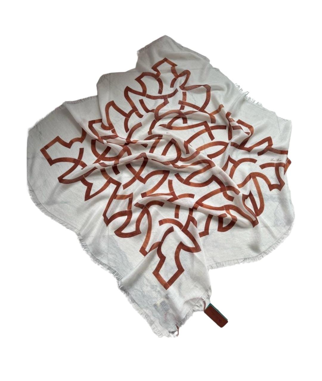 LORO PIANA Белый кашемировый платок, фото 1