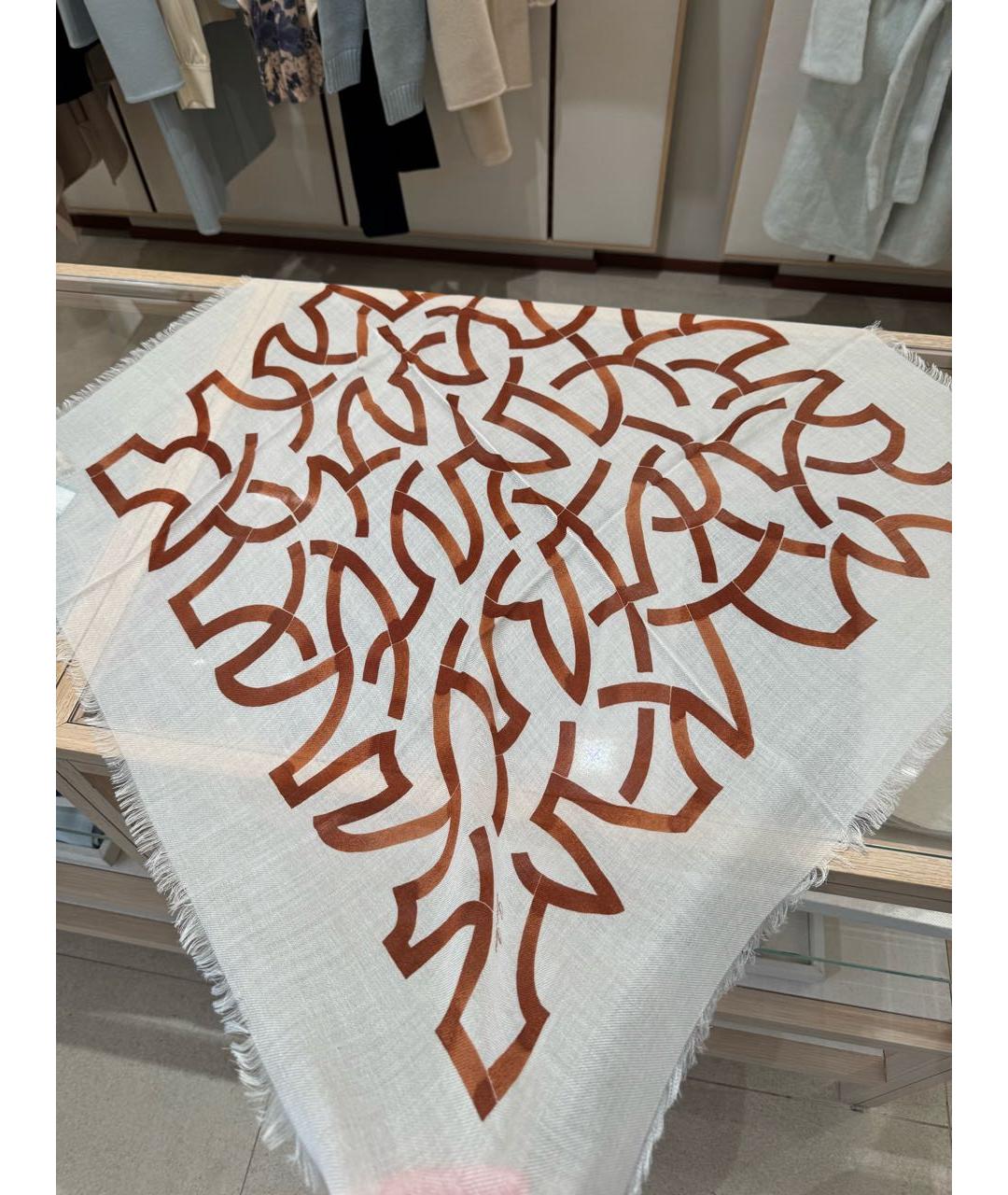 LORO PIANA Белый кашемировый платок, фото 8