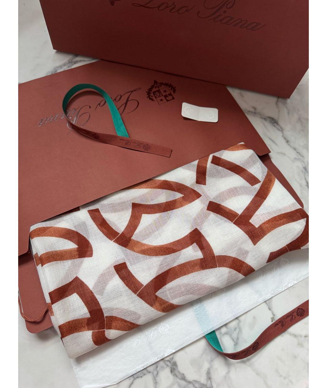 LORO PIANA Белый кашемировый платок, фото 6