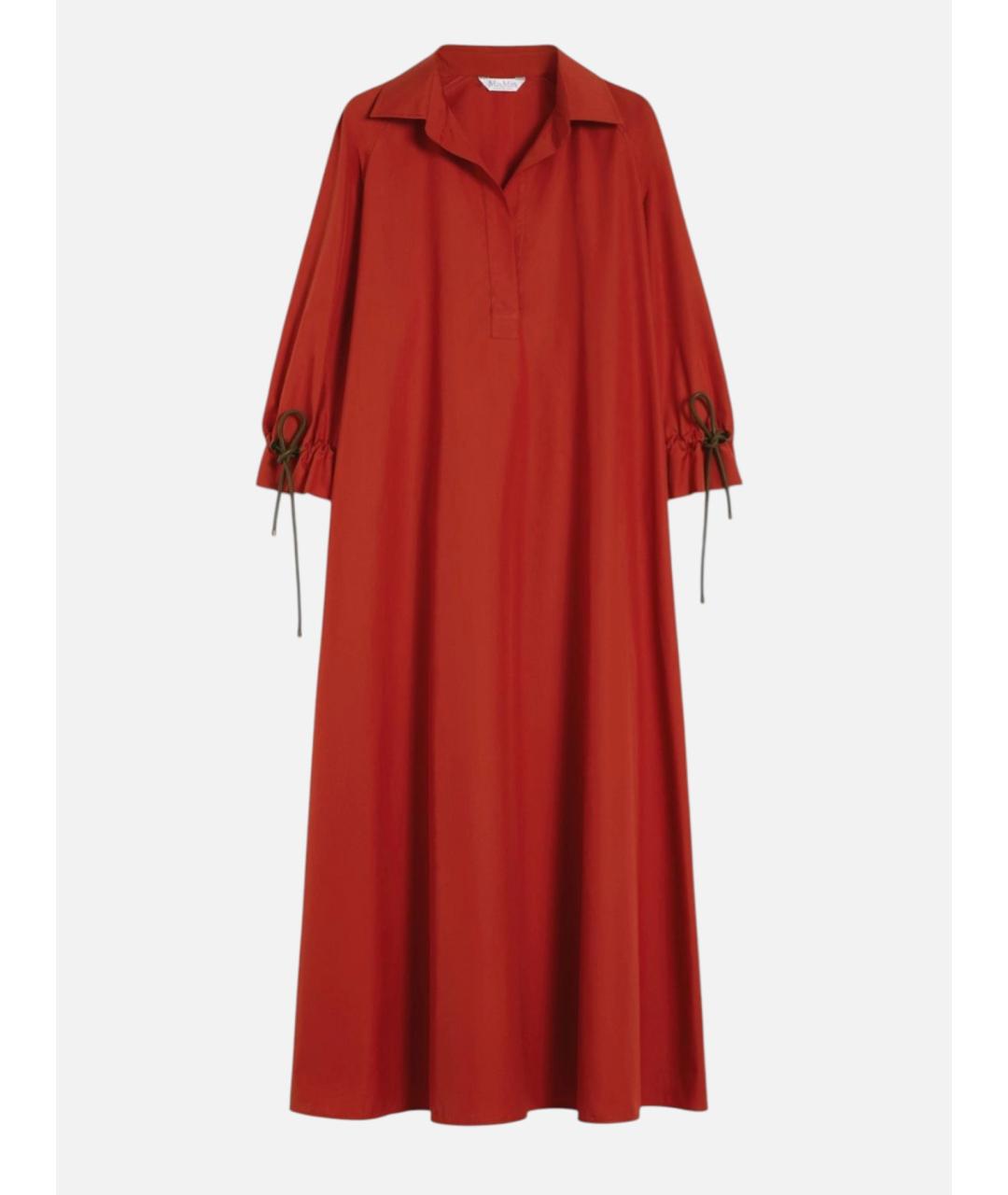MAX MARA Красное хлопковое повседневное платье, фото 6
