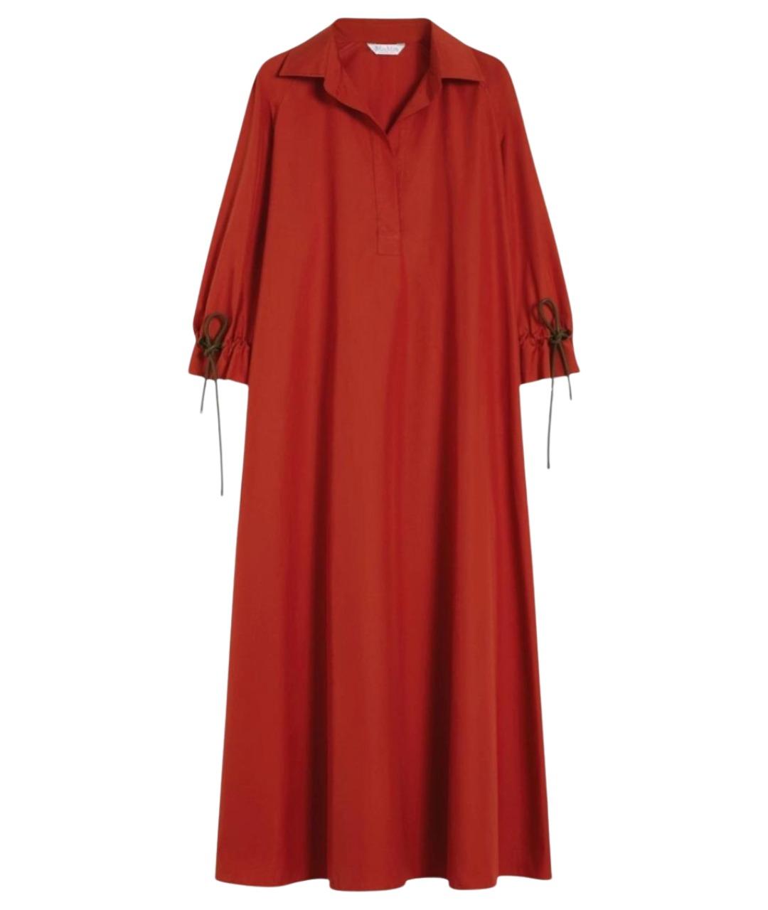 MAX MARA Красное хлопковое повседневное платье, фото 1