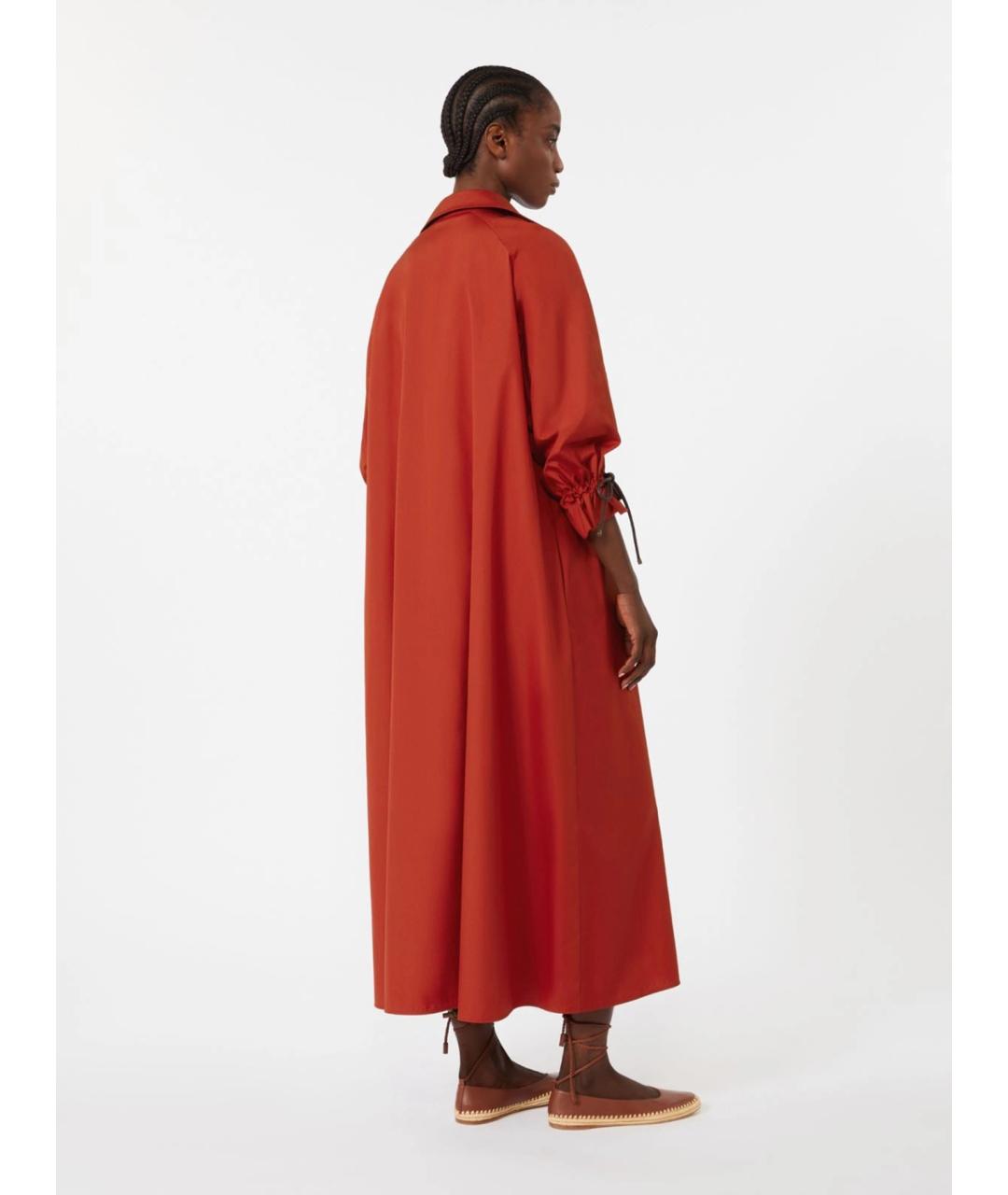 MAX MARA Красное хлопковое повседневное платье, фото 4