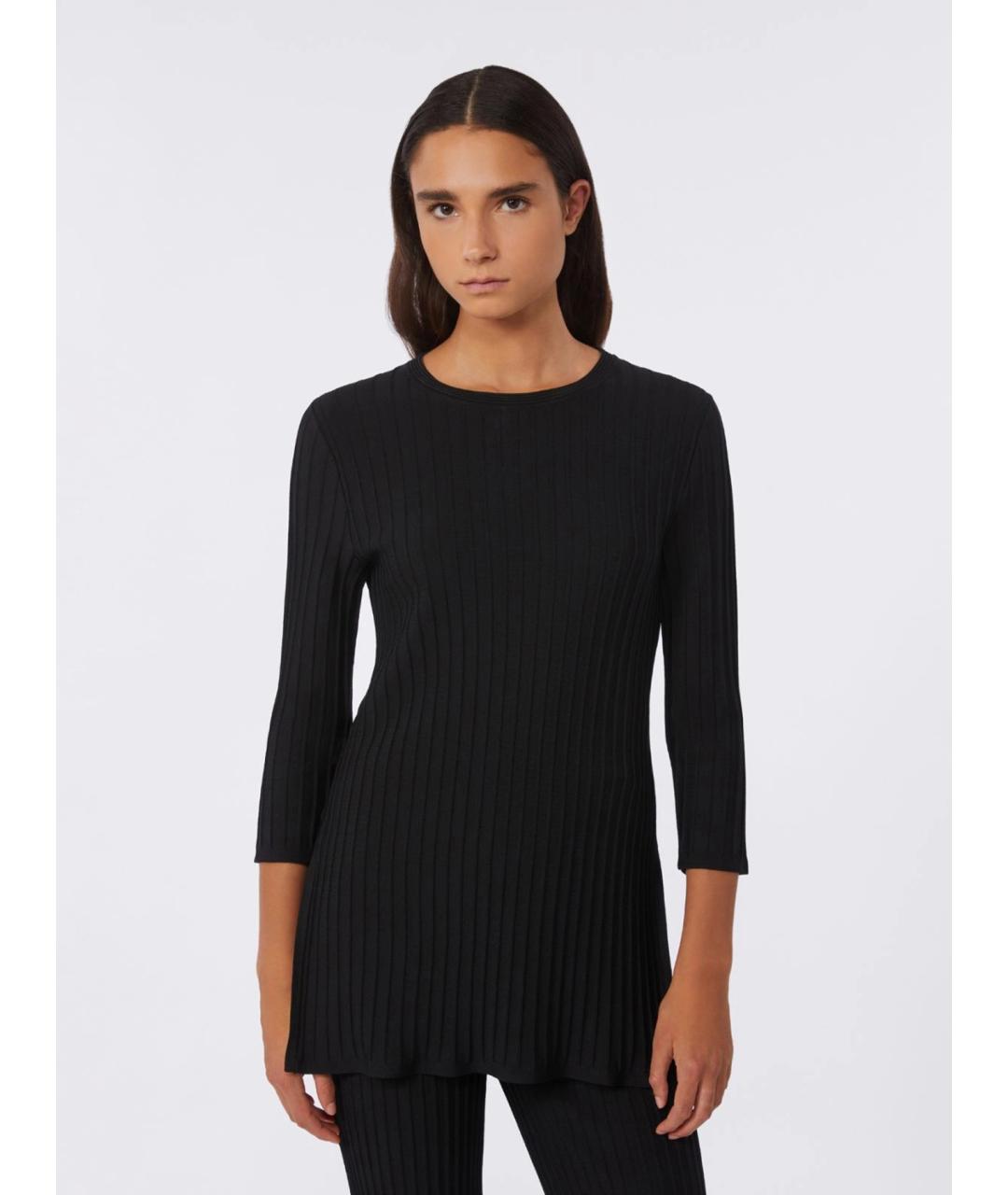 MAX MARA Черный вискозный джемпер / свитер, фото 3