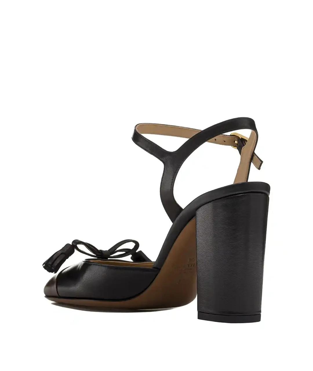 VALENTINO Черные кожаные босоножки, фото 3