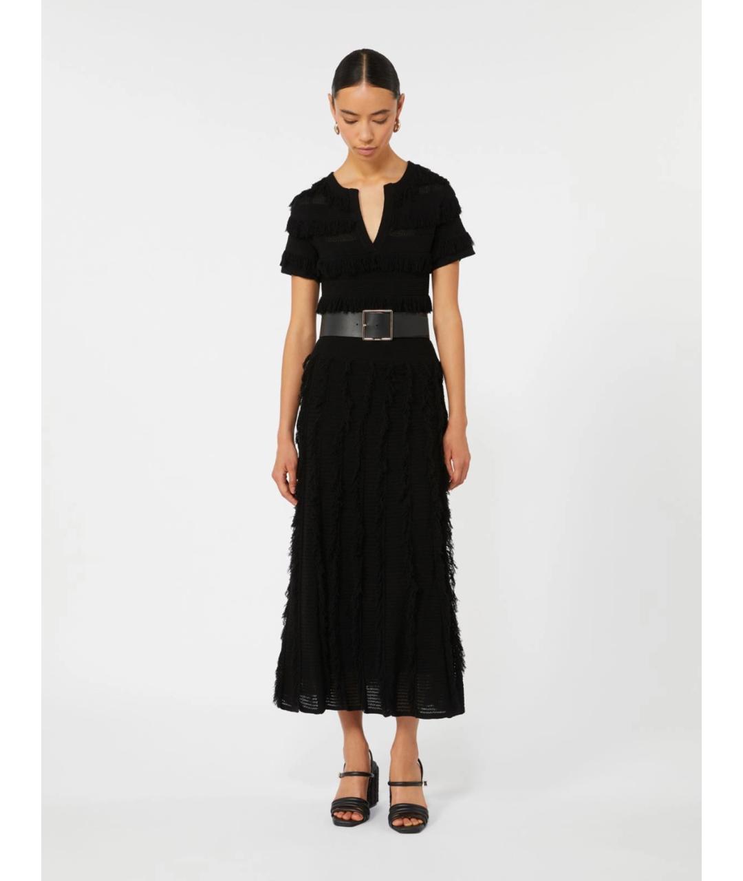 MAX MARA Черное вискозное повседневное платье, фото 2