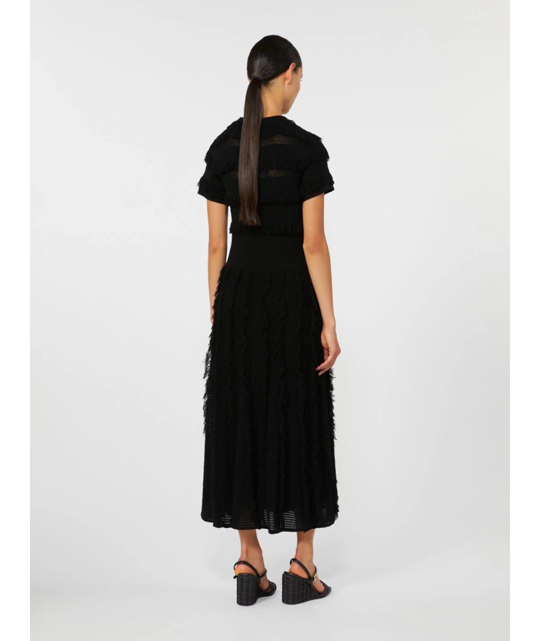 MAX MARA Черное вискозное повседневное платье, фото 4