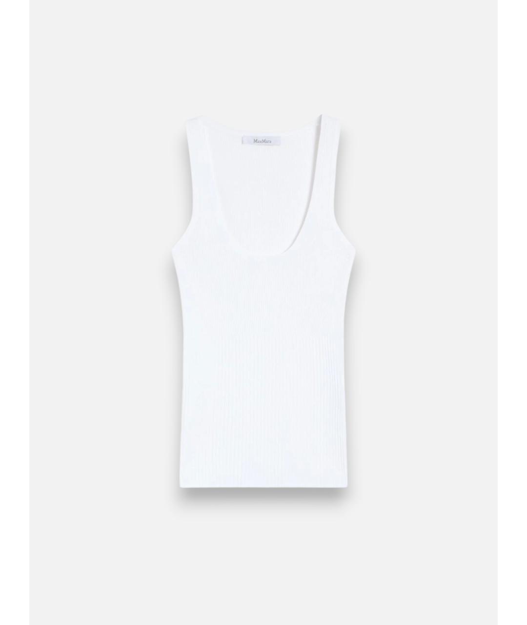 MAX MARA Белая вискозная майка, фото 6