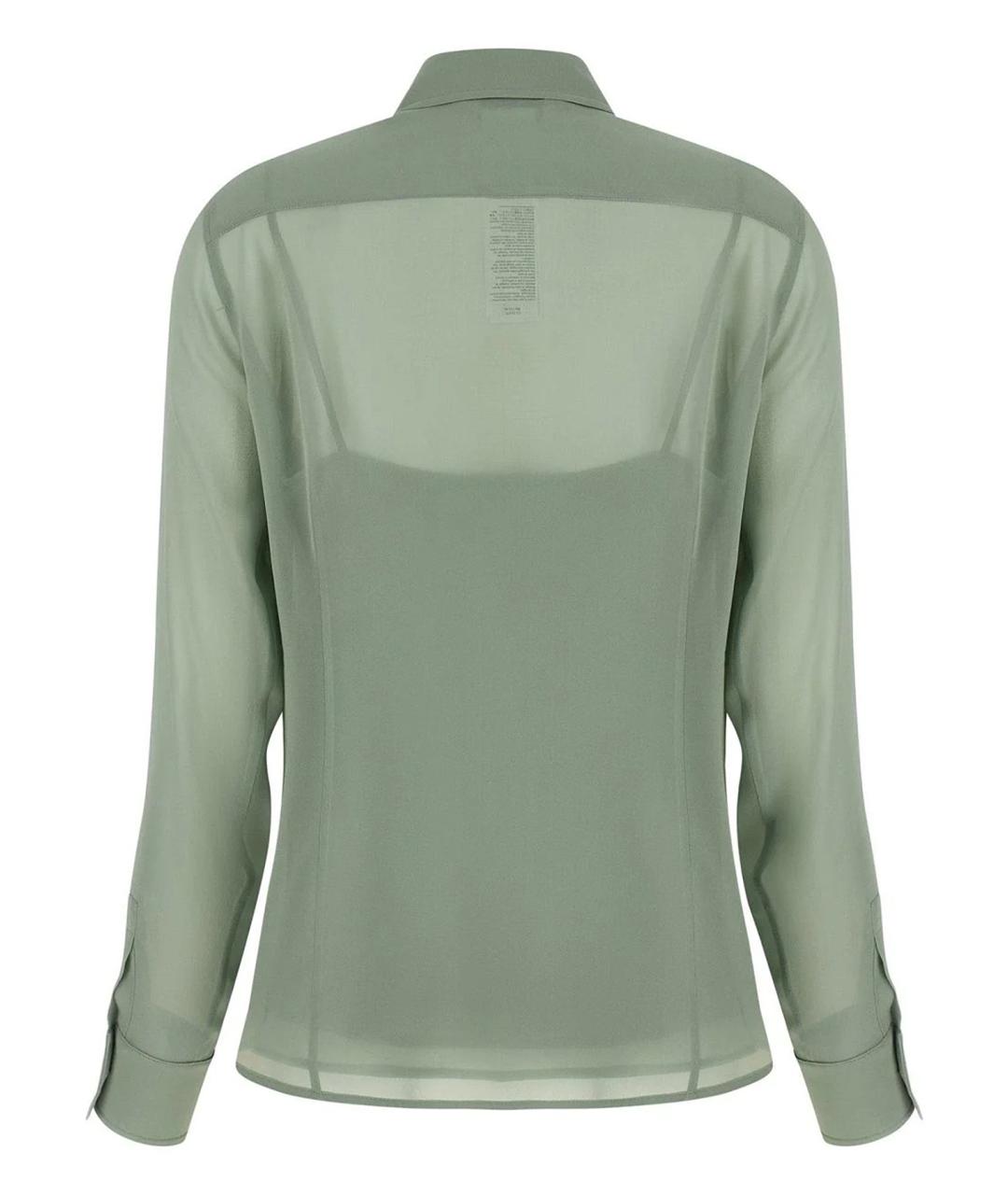 MAX MARA Зеленая шелковая блузы, фото 3