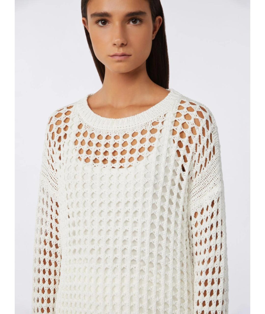 MAX MARA Белый хлопковый джемпер / свитер, фото 5