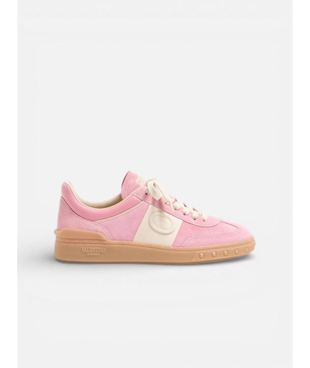 VALENTINO Розовые кожаные кеды, фото 4