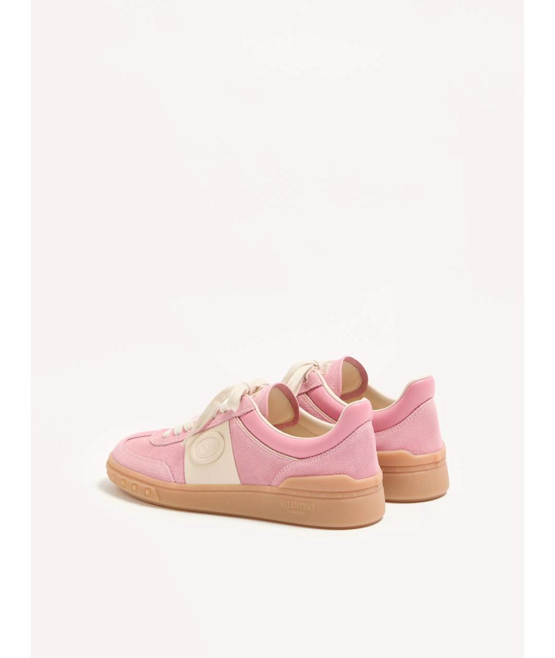 VALENTINO Розовые кожаные кеды, фото 3