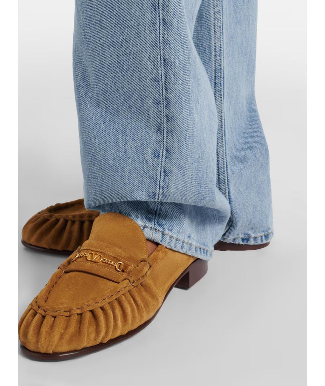 VALENTINO Бежевые замшевые мокасины, фото 4