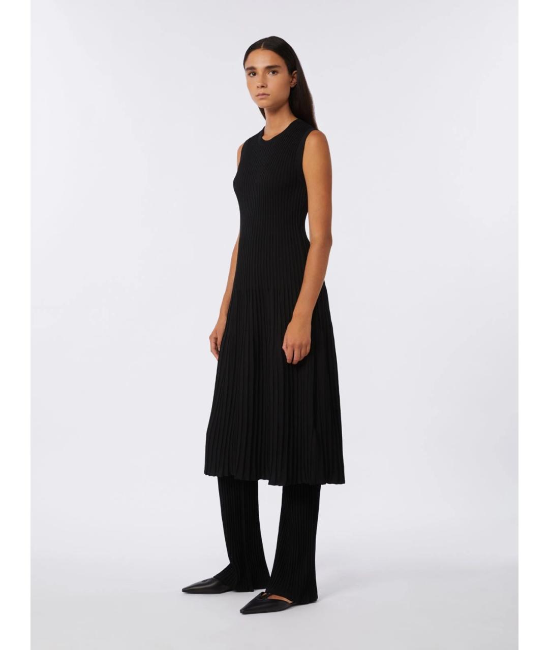 MAX MARA Черное вискозное повседневное платье, фото 2