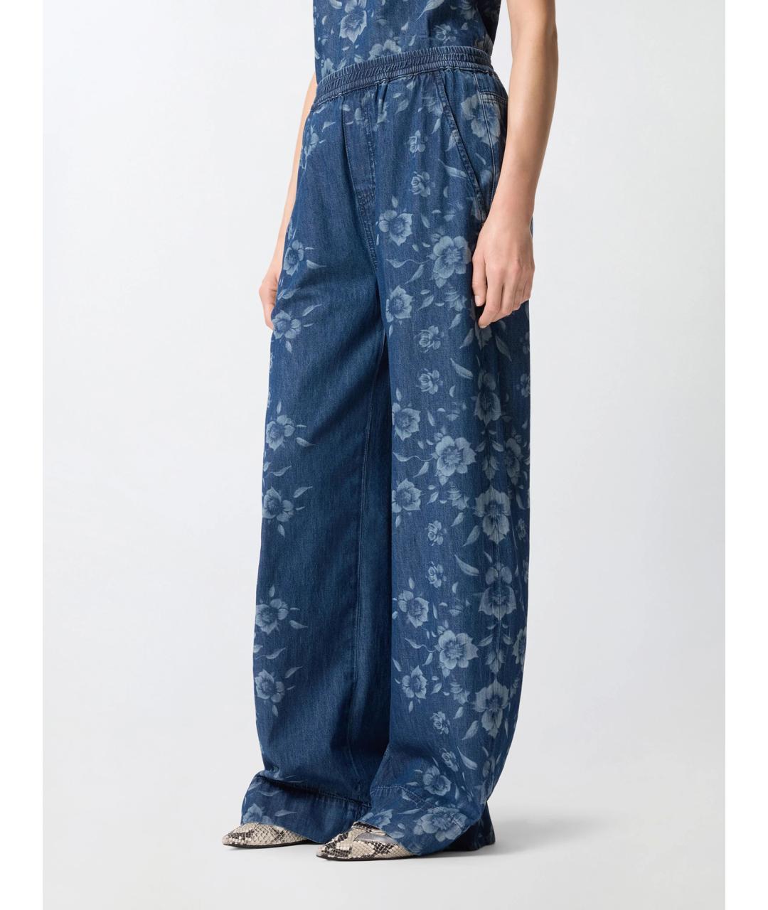 PINKO Синие хлопковые прямые джинсы, фото 3