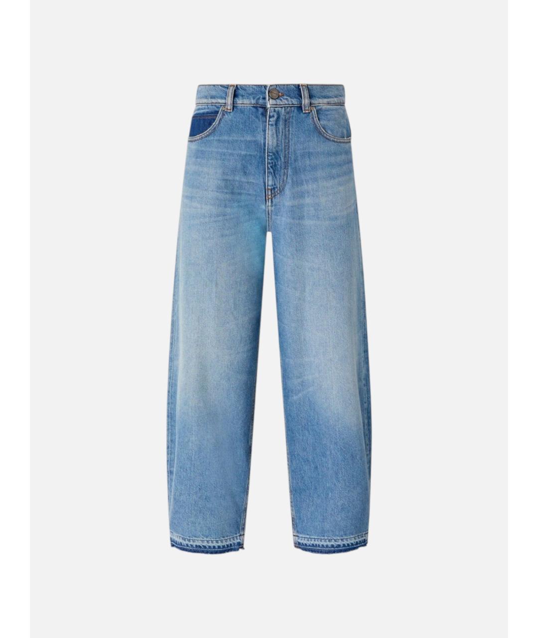 PINKO Синие хлопковые прямые джинсы, фото 7