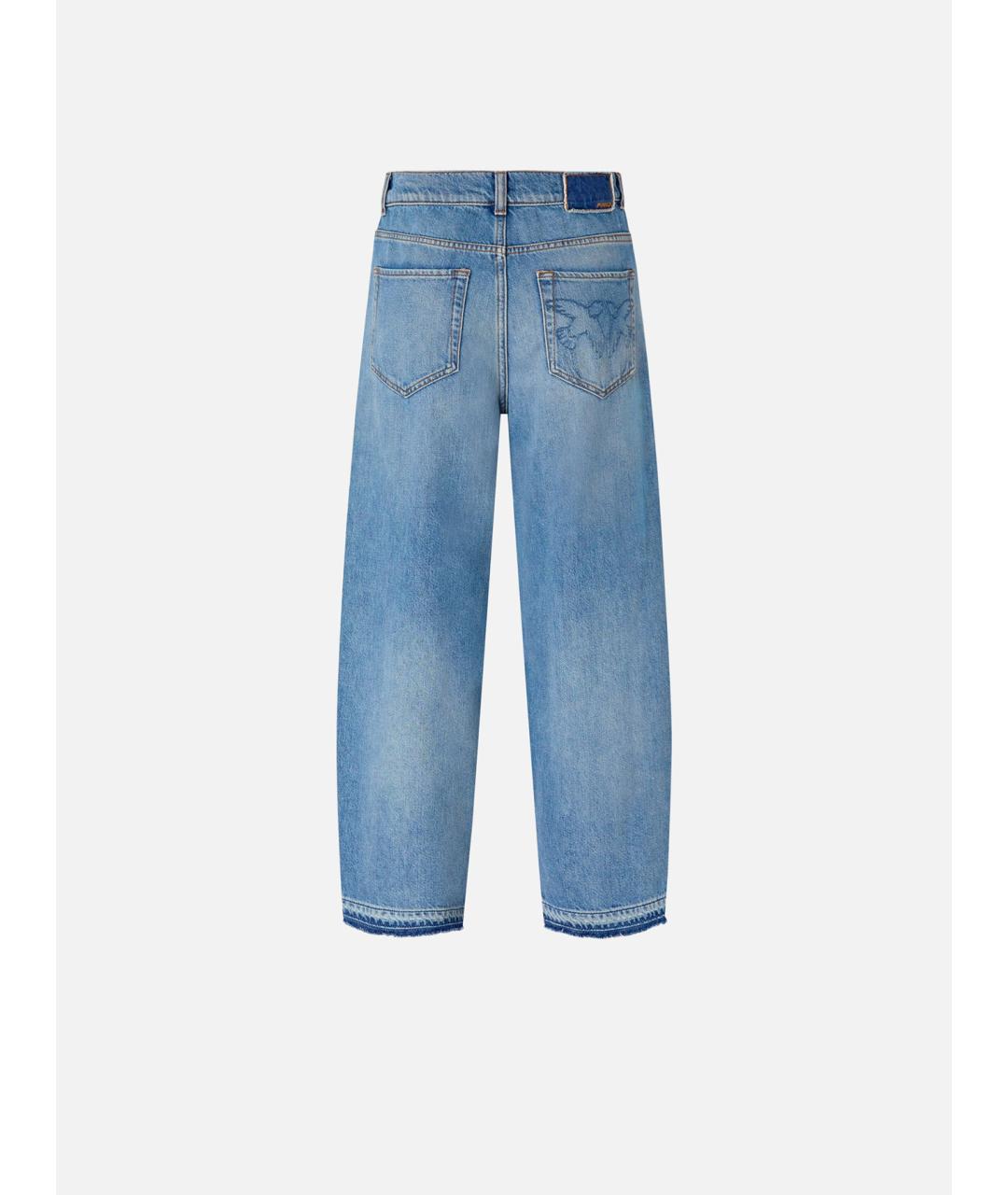 PINKO Синие хлопковые прямые джинсы, фото 6