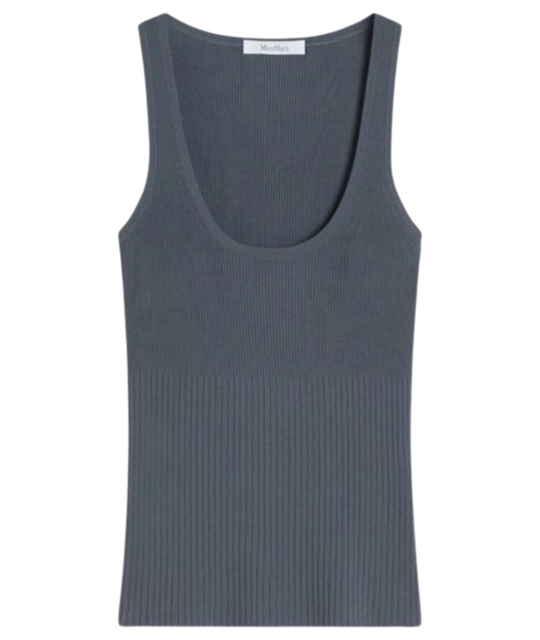 MAX MARA Серая вискозная майка, фото 1