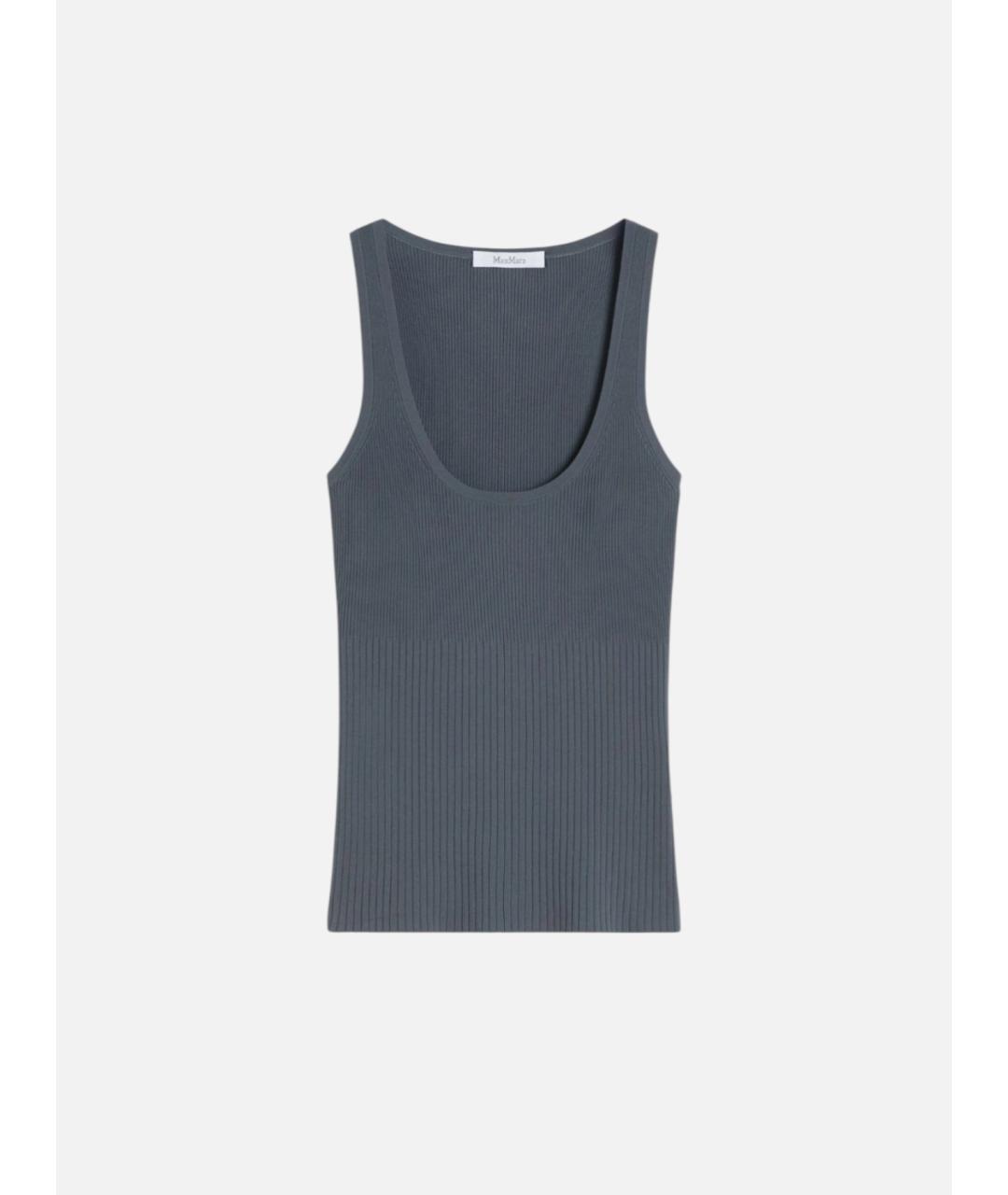 MAX MARA Серая вискозная майка, фото 6