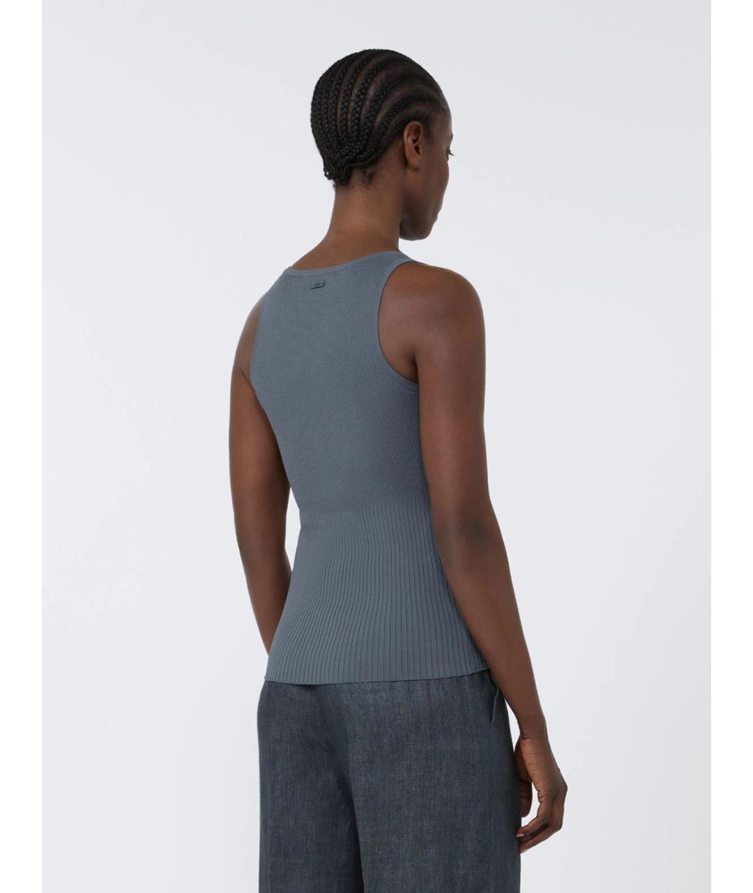 MAX MARA Серая вискозная майка, фото 4