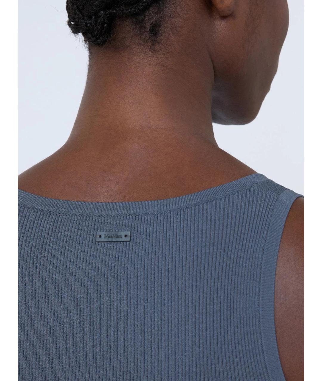 MAX MARA Серая вискозная майка, фото 5