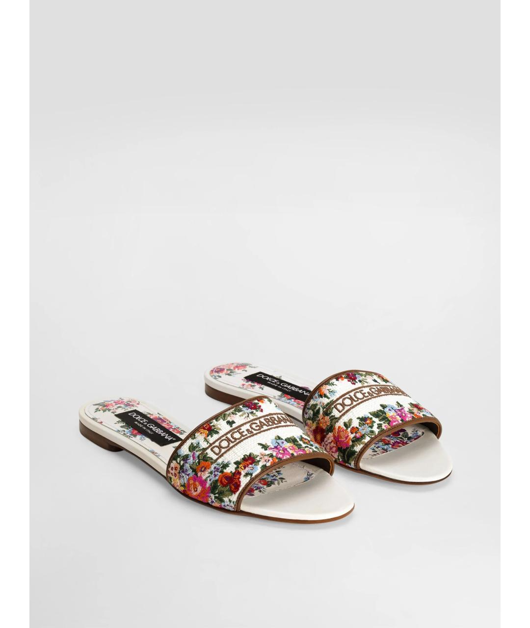 DOLCE&GABBANA Мульти кожаные шлепанцы, фото 2
