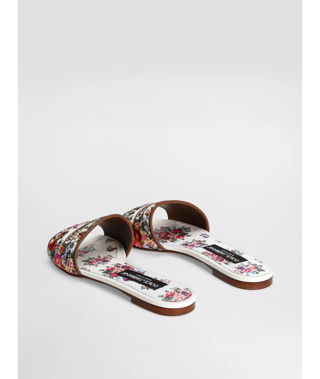 DOLCE&GABBANA Мульти кожаные шлепанцы, фото 3