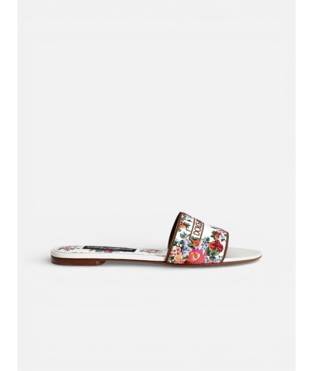 DOLCE&GABBANA Мульти кожаные шлепанцы, фото 4