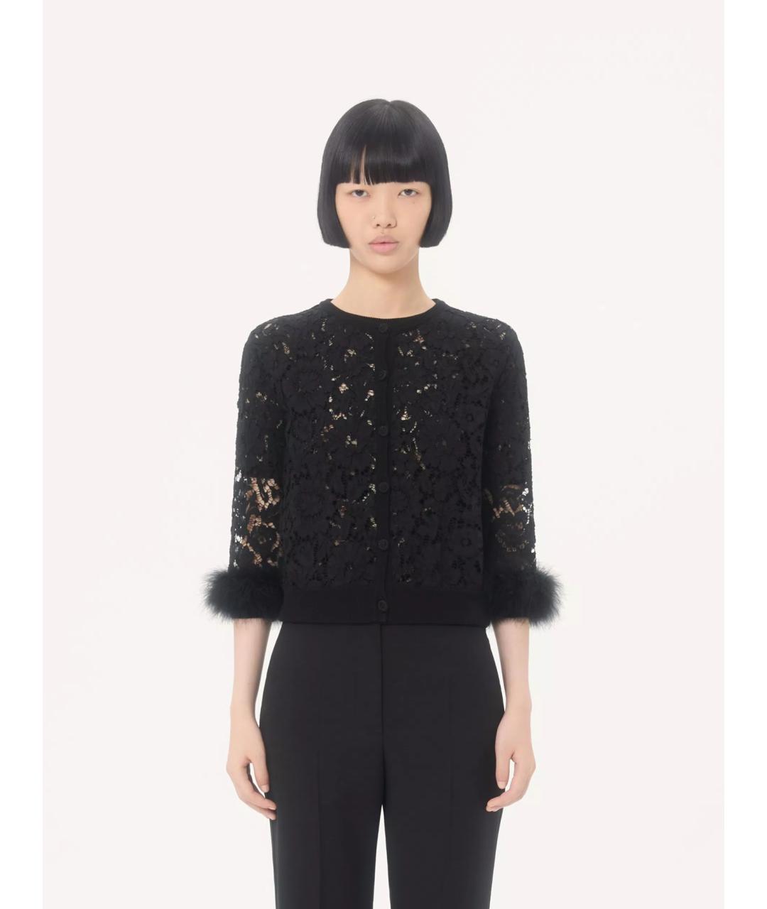 VALENTINO Черный вискозный кардиган, фото 2