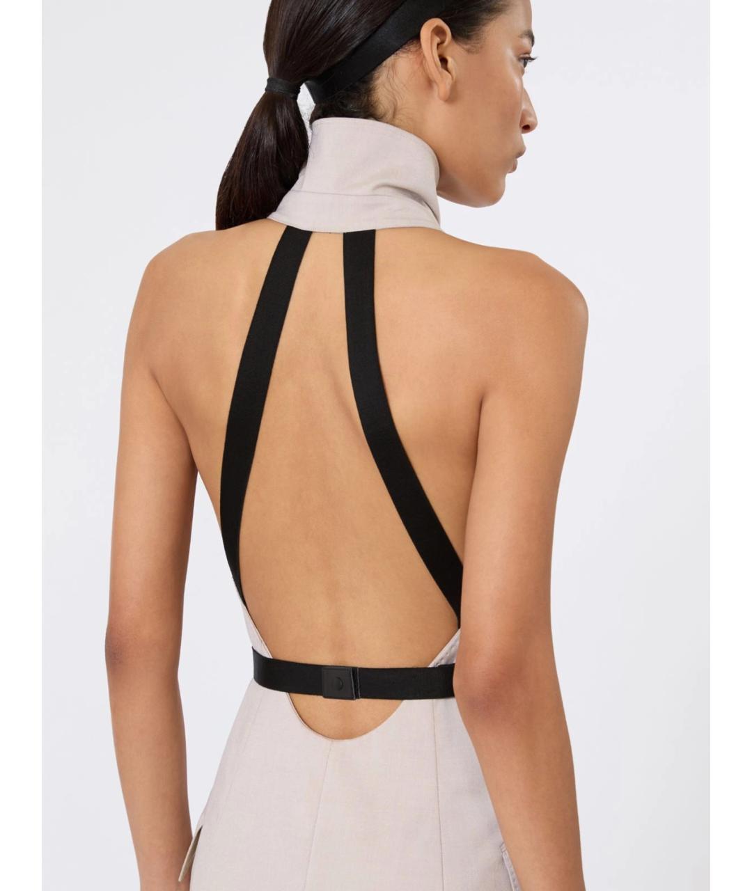 MAX MARA Бежевое хлопковое коктейльное платье, фото 5