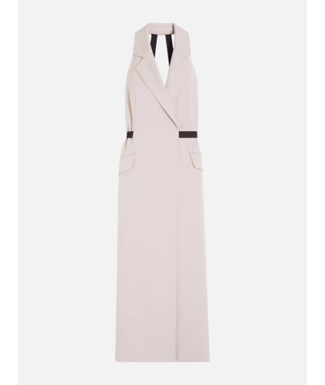 MAX MARA Бежевое хлопковое коктейльное платье, фото 6