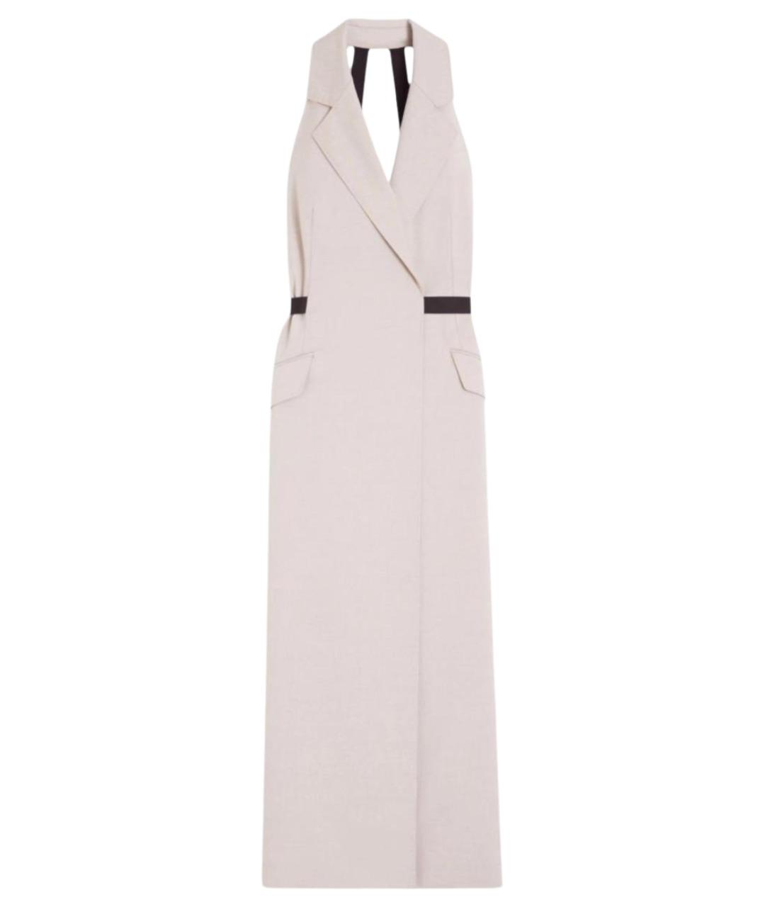 MAX MARA Бежевое хлопковое коктейльное платье, фото 1