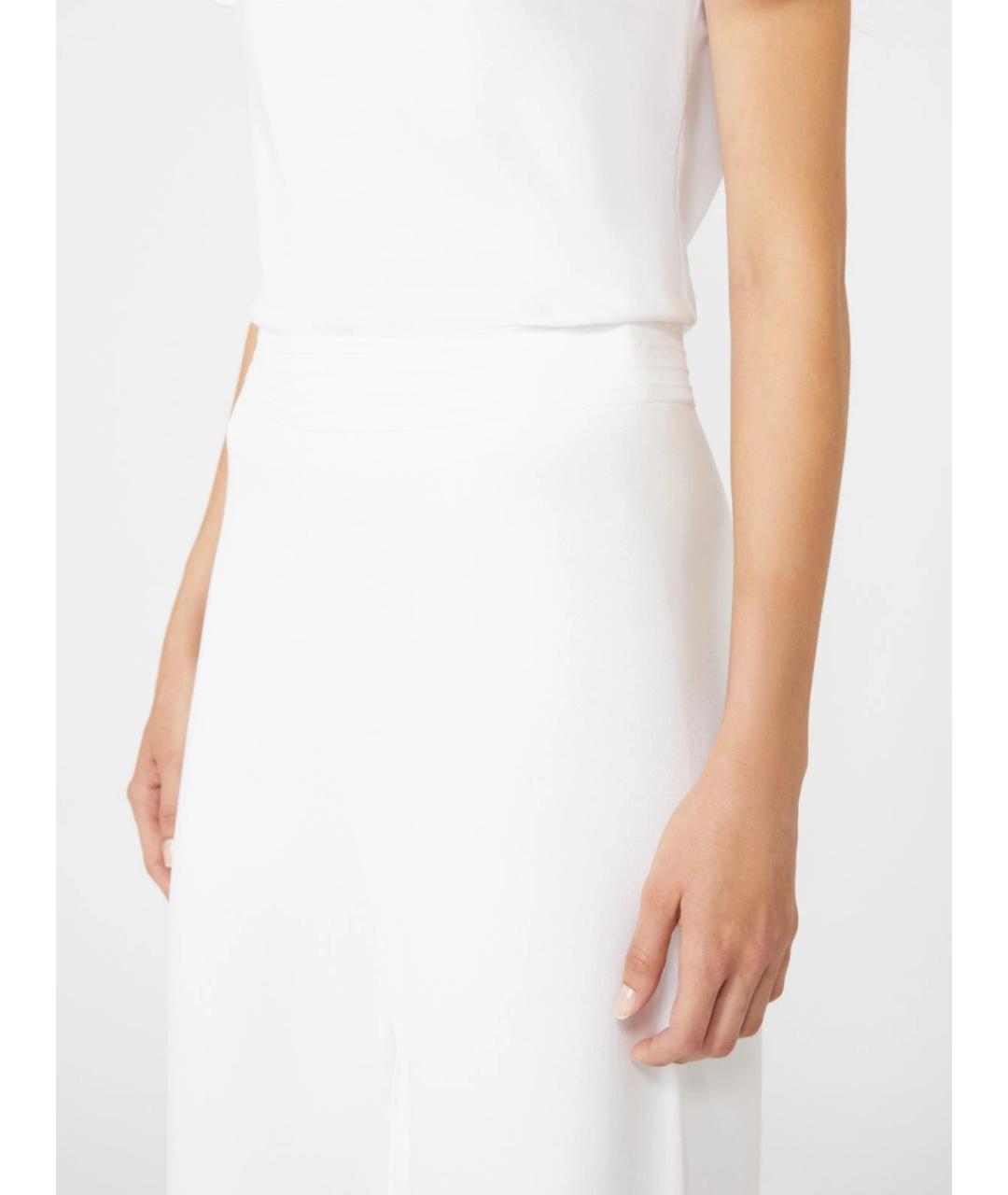 MAX MARA Белые вискозные брюки широкие, фото 5