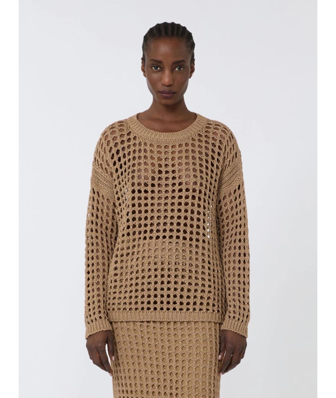 MAX MARA Коричневый хлопковый джемпер / свитер, фото 6