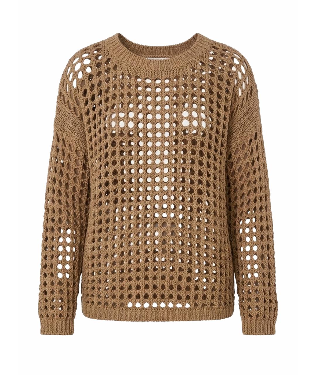 MAX MARA Коричневый хлопковый джемпер / свитер, фото 1