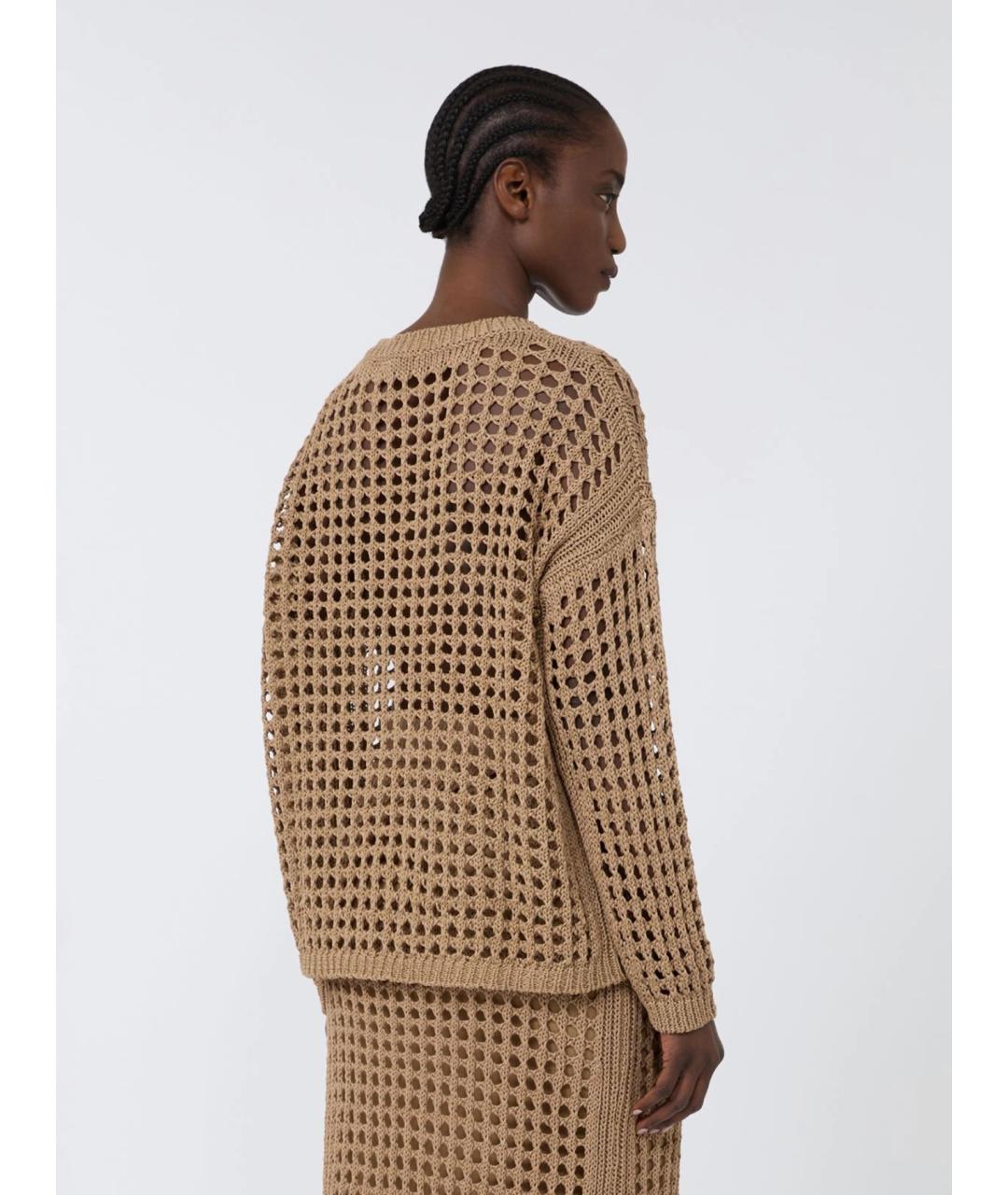 MAX MARA Коричневый хлопковый джемпер / свитер, фото 4