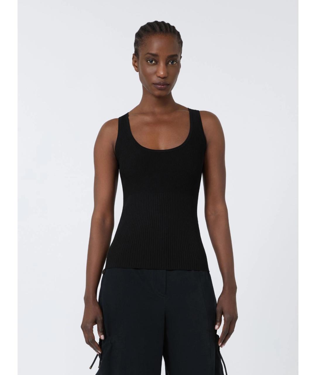 MAX MARA Черная вискозная майка, фото 2