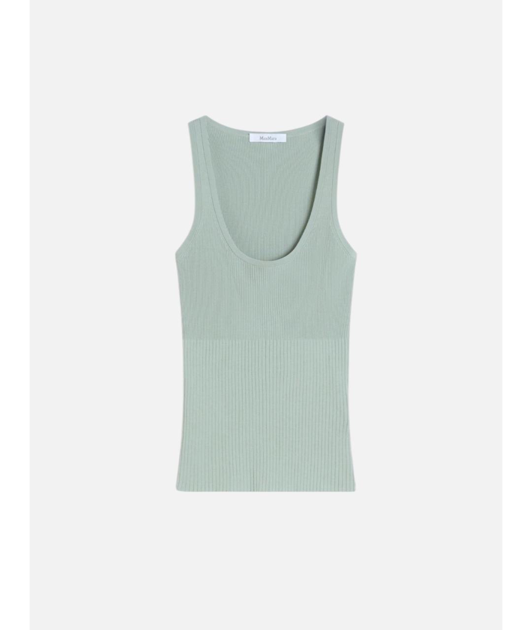 MAX MARA Зеленая вискозная майка, фото 6