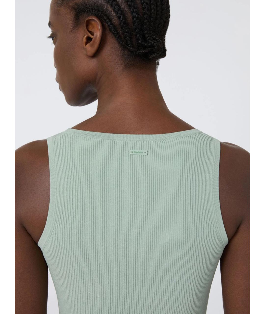 MAX MARA Зеленая вискозная майка, фото 5