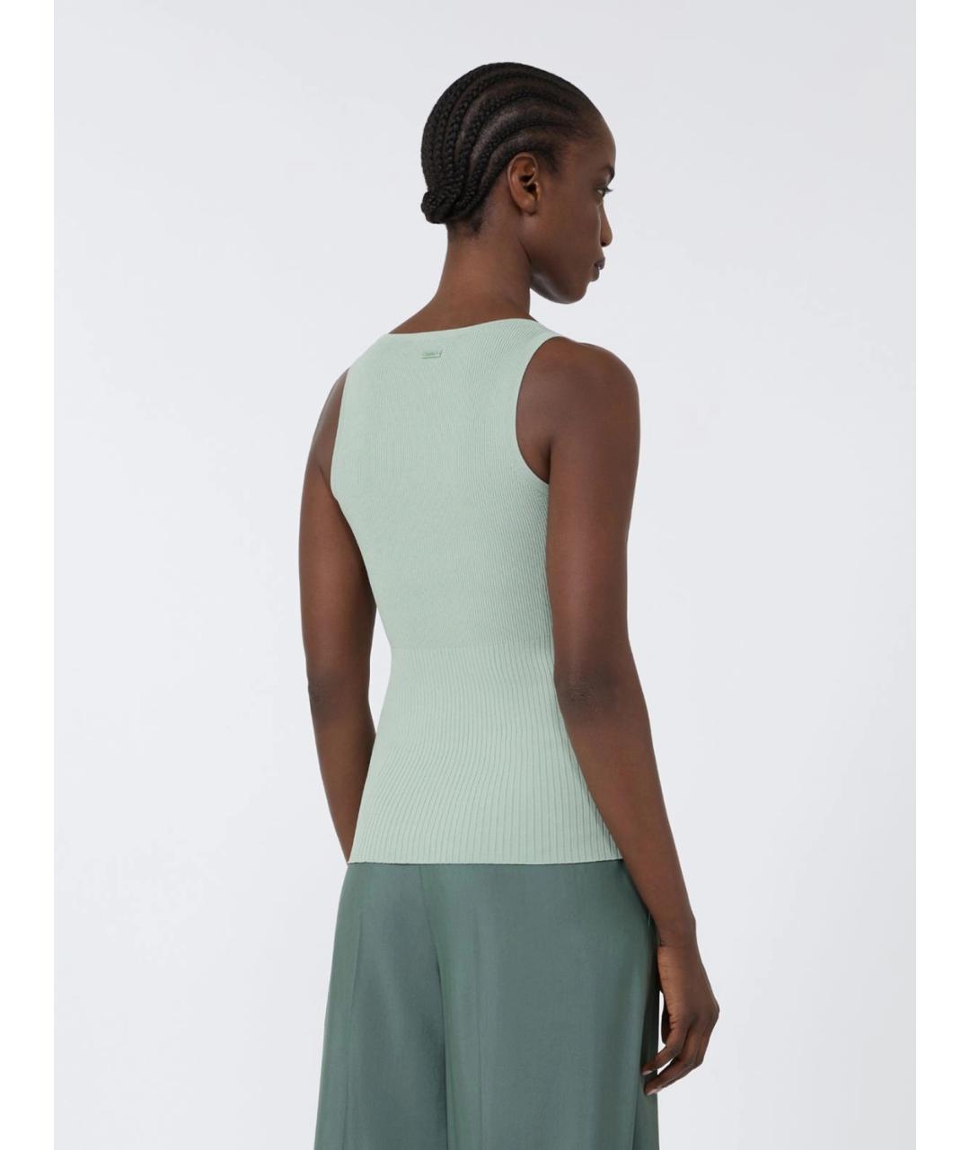 MAX MARA Зеленая вискозная майка, фото 4