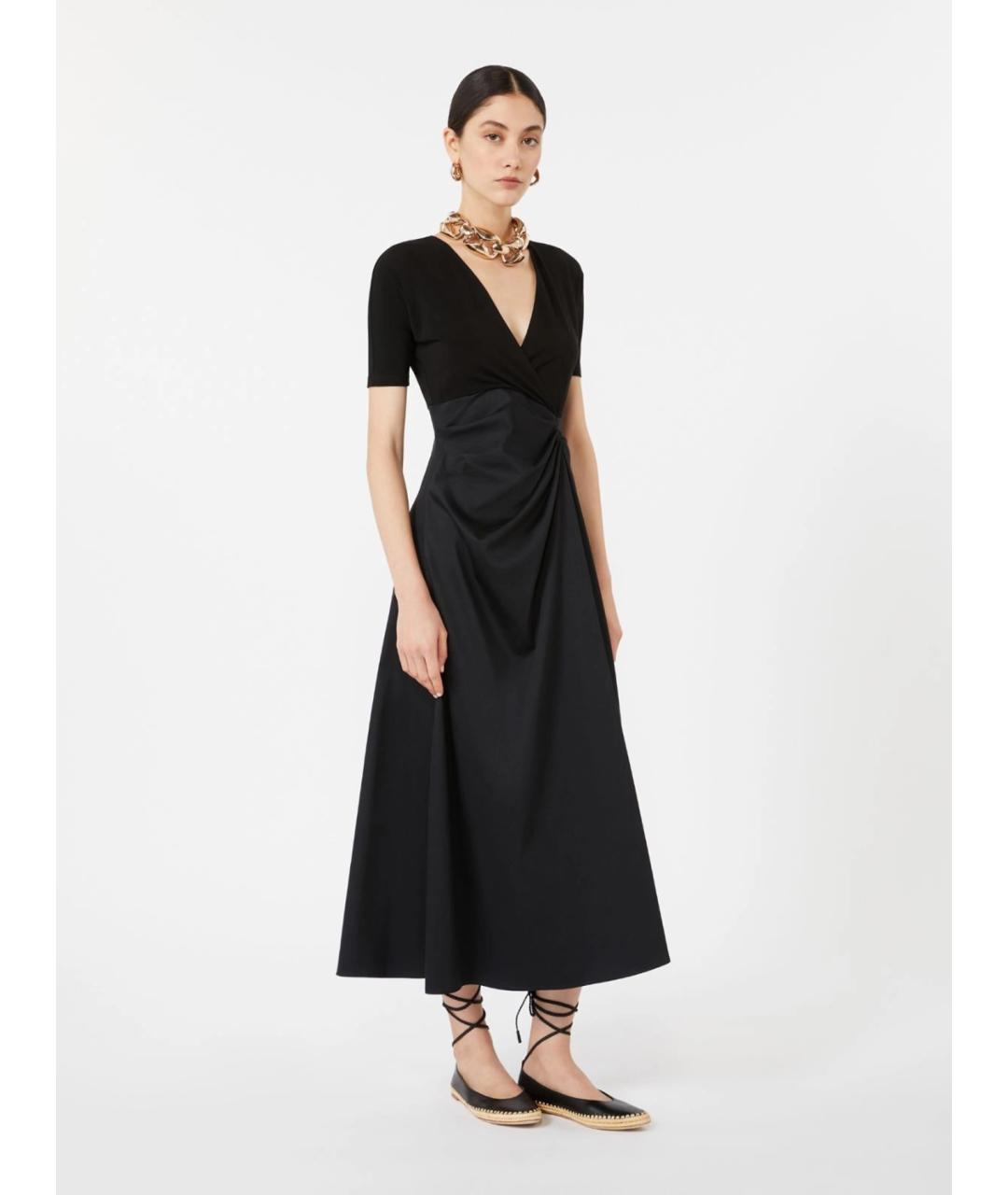 MAX MARA Черное вискозное вечернее платье, фото 2