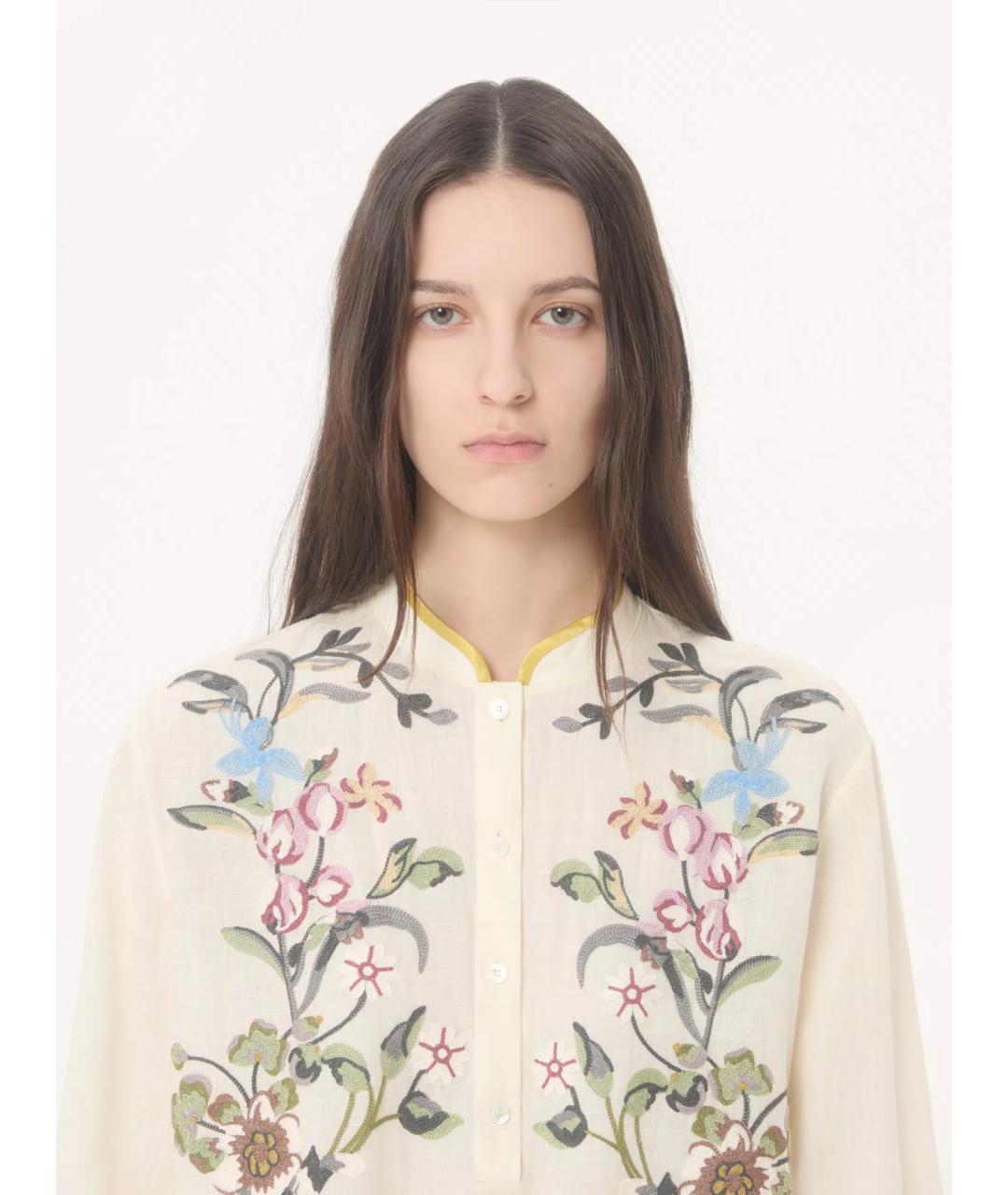 VALENTINO Бежевое хлопковое повседневное платье, фото 3