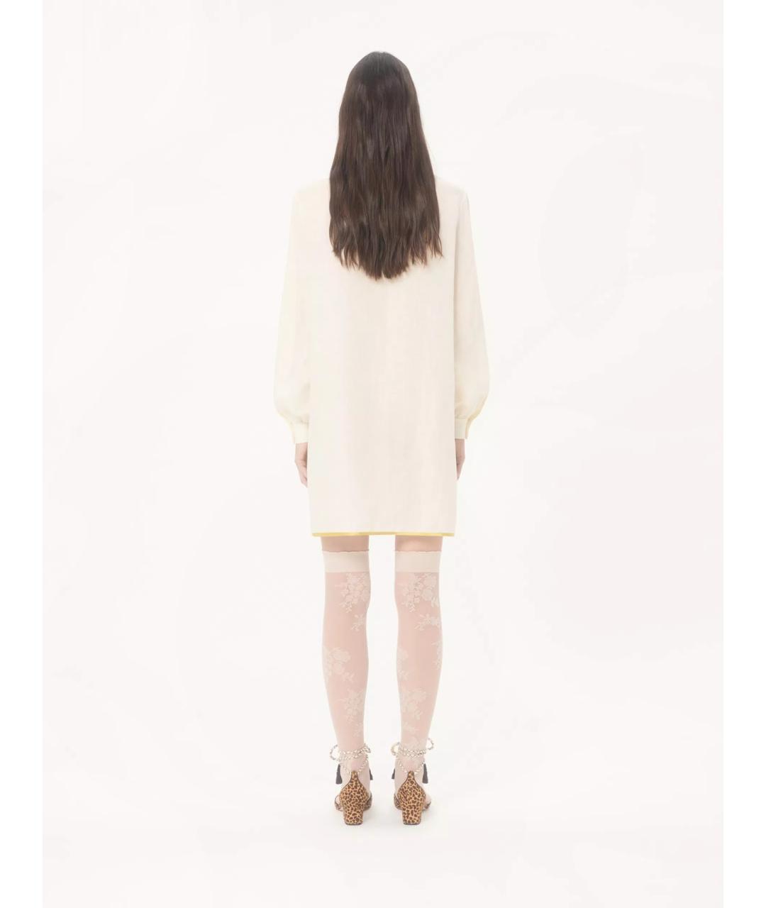 VALENTINO Бежевое хлопковое повседневное платье, фото 4