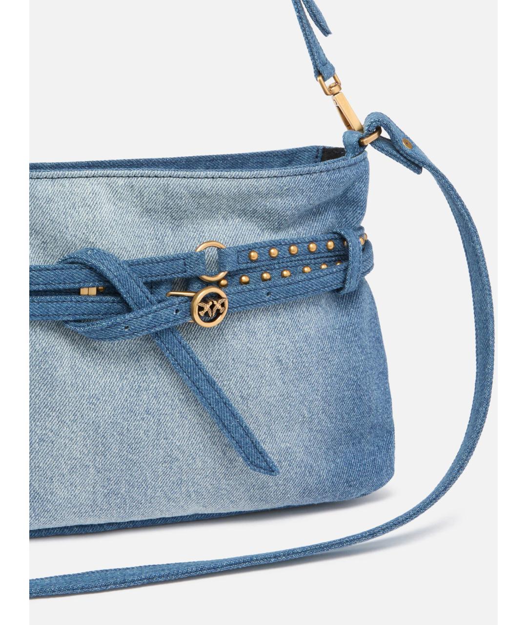 PINKO Синяя хлопковая сумка через плечо, фото 5