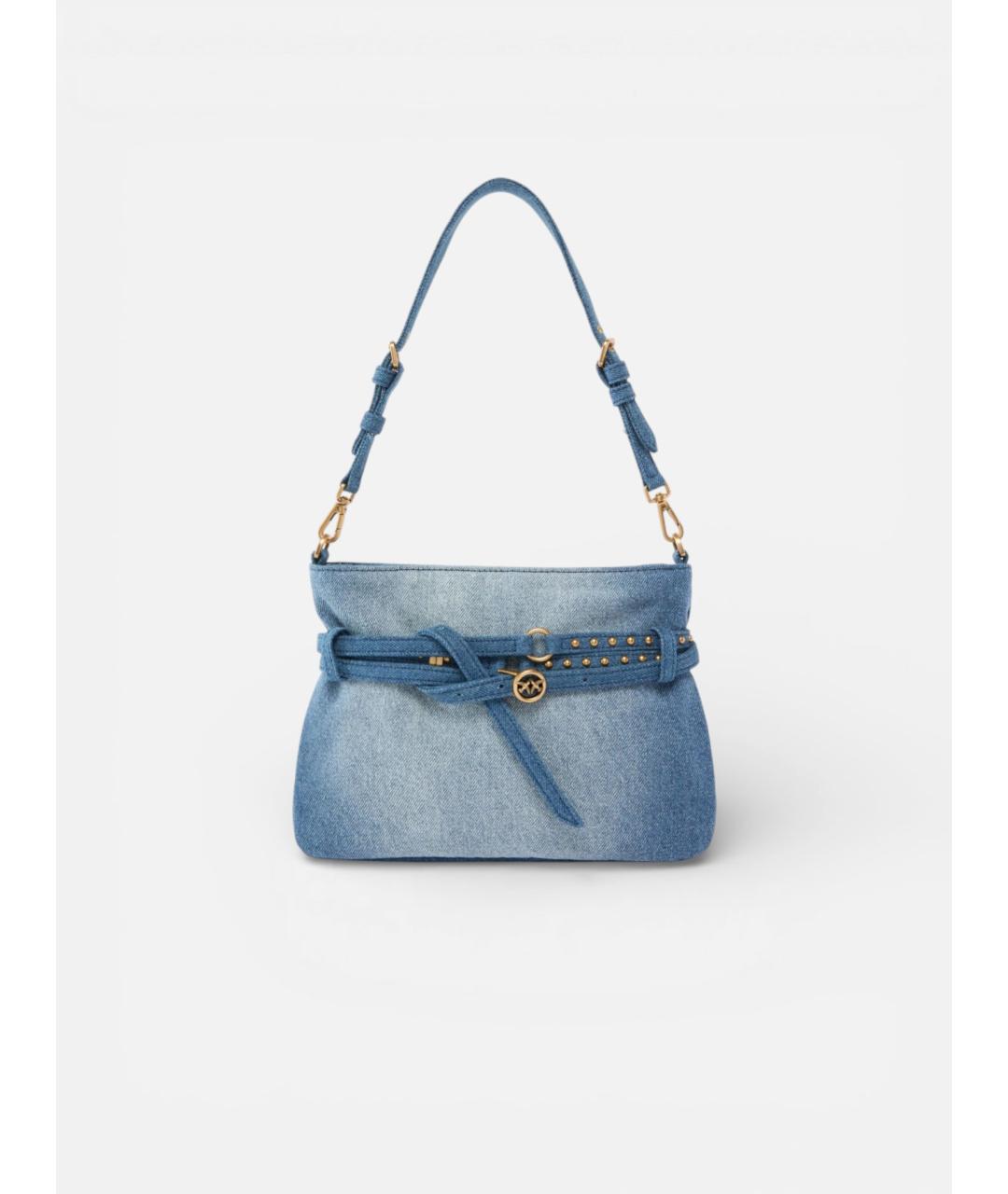PINKO Синяя хлопковая сумка через плечо, фото 7
