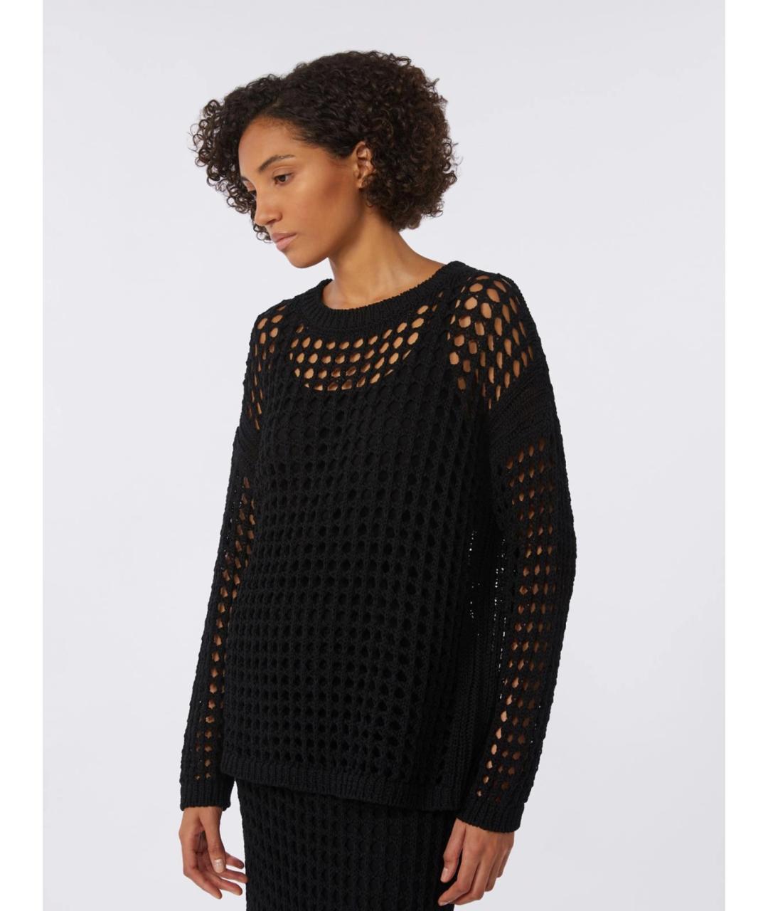 MAX MARA Черный хлопковый джемпер / свитер, фото 3