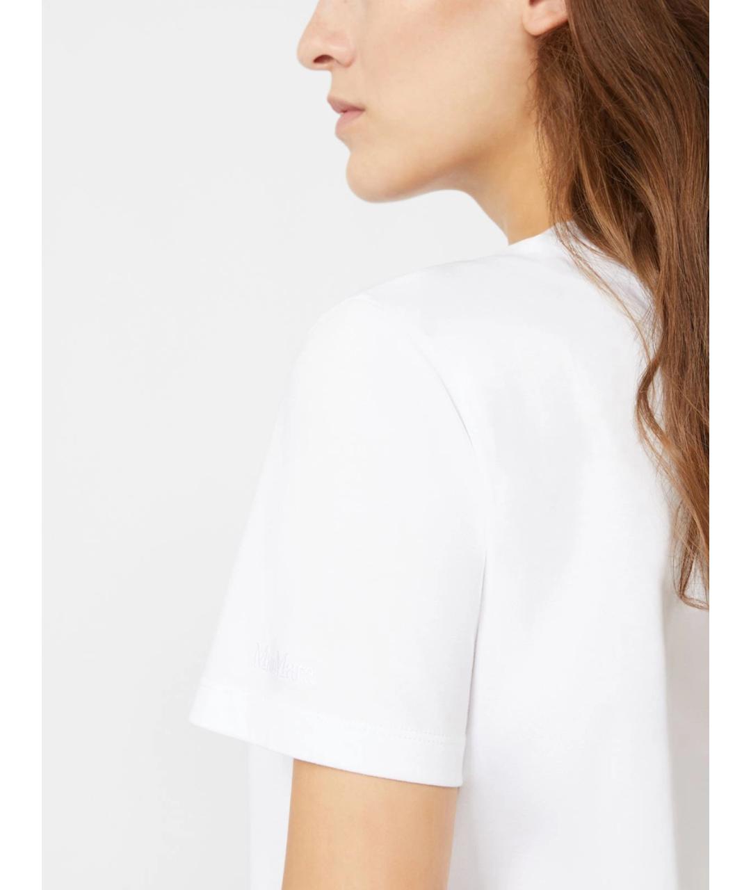 MAX MARA Белая хлопковая футболка, фото 5