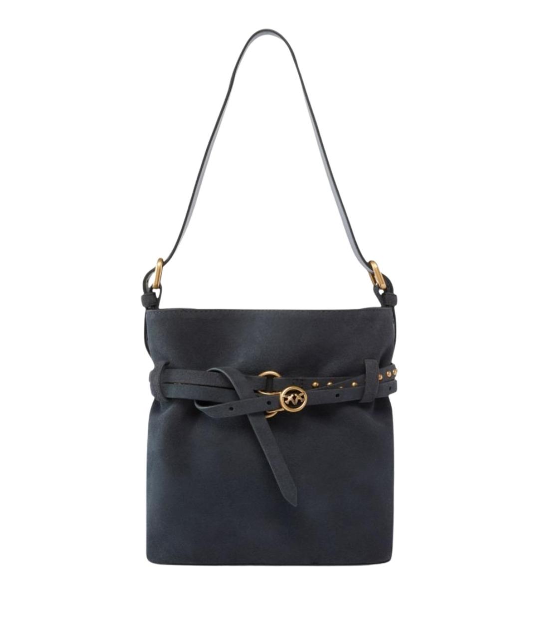 PINKO Серая кожаная сумка через плечо, фото 1