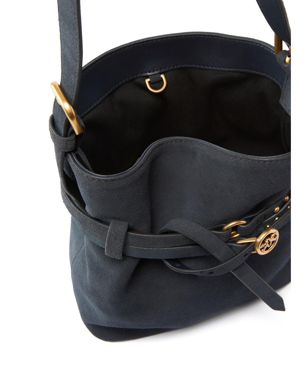 PINKO Серая кожаная сумка через плечо, фото 4