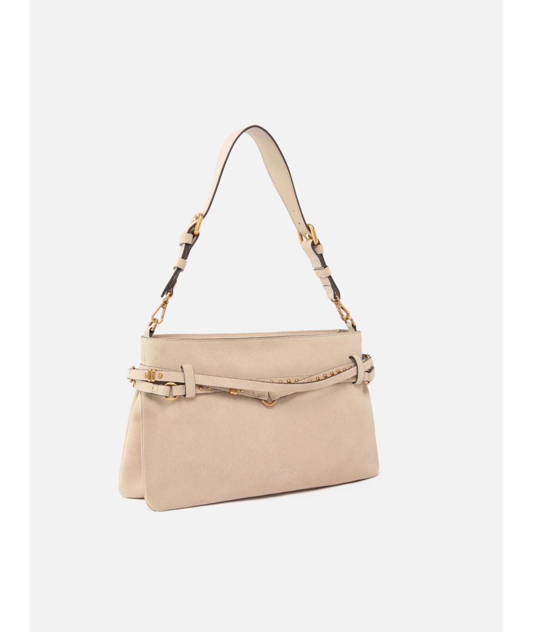 PINKO Бежевая кожаная сумка через плечо, фото 2